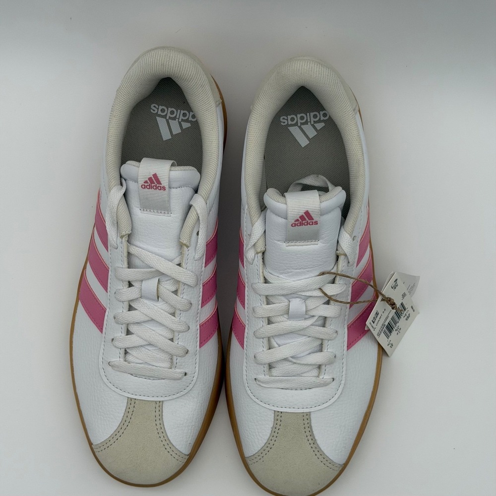 adidas VL Court 3.0 Women's Size 10 White/Pink Gum Sole Sneakers JI2909 - NWT - Picture 7 of 14